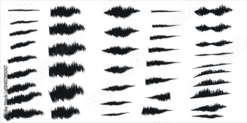 set of black ink splashes vector illustration