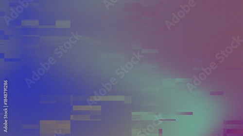 Abstract Digital Glitch Effect with Horizontal Rectangles on Gradient Background and Subtle Noise Texture