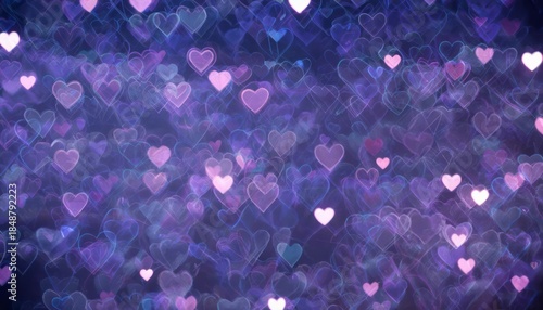 Neon Heart Lights.  A collection of neon heart lights in pink and blue, creating a romantic and festive atmosphere. The concept represents celebration, gifting, love, romance, Valentine’s Day, affecti