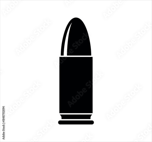 Black bullet icon silhouette flat vector illustration