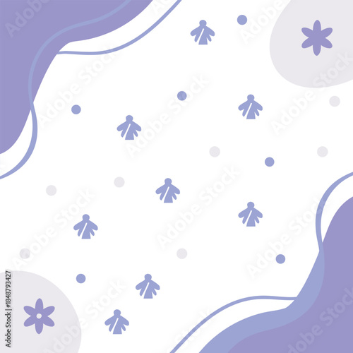 Gentle Purple Abstract Figures and Organic Shapes Motif
