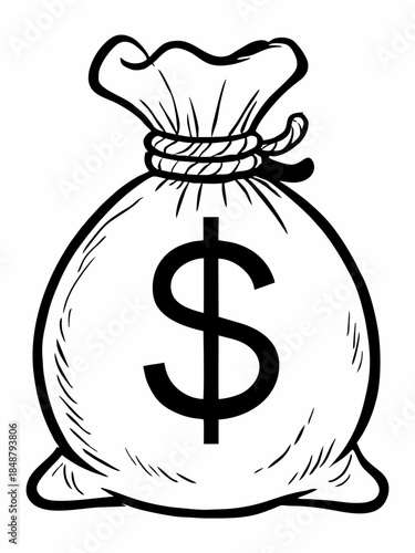 Illustration of a money bag icon.