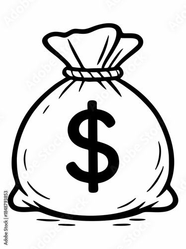 Illustration of a money bag icon.