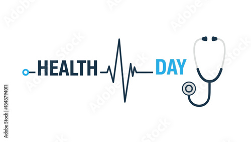 World Health Day medical concept with stethoscope and heartbeat