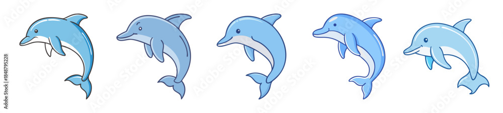 Fototapeta premium Graceful dolphins leap and play in crystal clear ocean waters creating a captivating aquatic spectacle