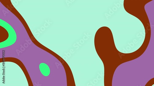 Abstract Organic Shapes Flowing Seamlessly With Pastel Color Palette And Brown Accents