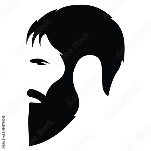 Male and female head silhouettes avatar, profile icons. Vector 