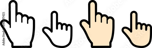 手のアイコン。人差し指。（Hand icon. Index finger.）
