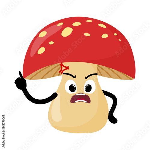 Cute Hand Drawn Angry Mushroom