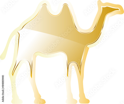 Camel gold icon. Isolated on transparent background.