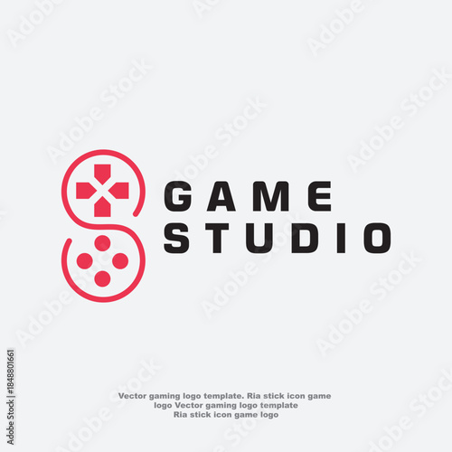 Vector gaming logo template. Ria stick icon game logo