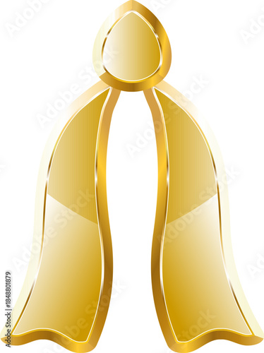 Dark robes gold icon. Isolated on transparent background.
