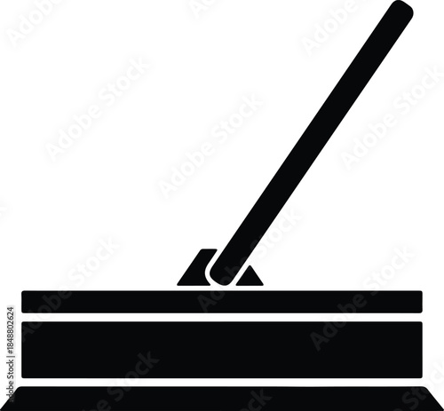 Vector Floor Cleaning Flat Mop Tool Handle Simple Black Glyph Icon silhouette Illustration