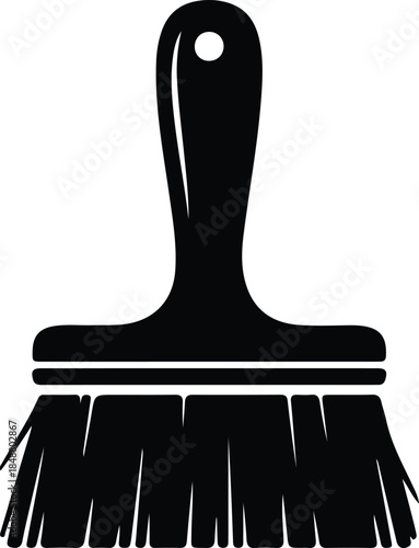 Vector simple black icon of a broad painting brush tool silhouette Illustration
