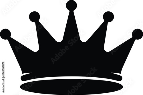 Vector Simple majestic royal crown king or queen silhouette Illustration
