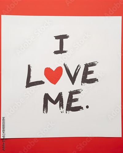 handwritten message, I love me, self-love, self care, positive affirmation, love yourself, empowerment, motivational, inspirational, mental health, wellbeing, self appreciation, self confidence, self 