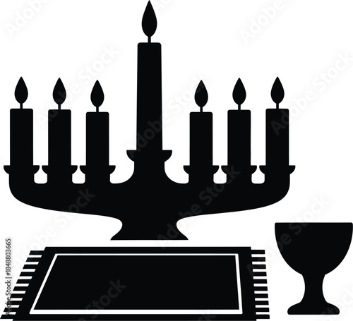menorah with candles
