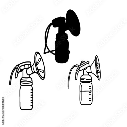 silhouette of a brest pump
