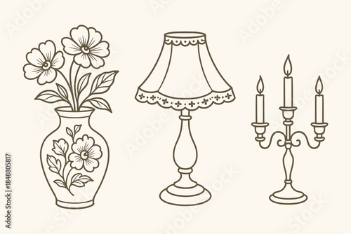 Vintage Decorative Vase, Lamp, and Candle Holder Design