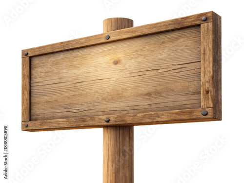 Blank Wooden Sign Board Isolated on Transparent Background
