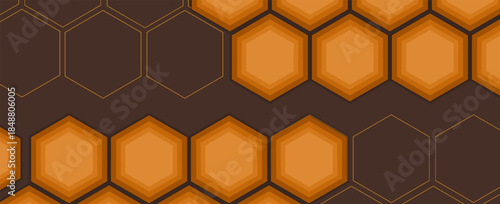 Regularly overlapping dark blue hexagonal background