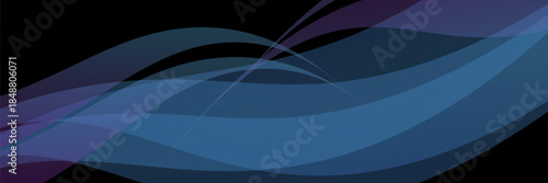 Abstract Blue Wave on Background. Vector Illustration