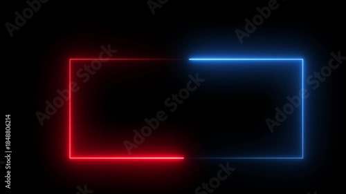 Wallpaper Mural Glowing neon square frame animation. luminous banner animation . 4k video... Torontodigital.ca