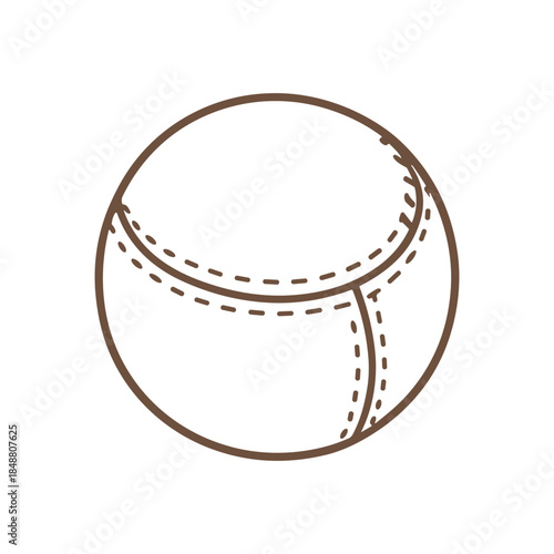 Hand-drawn Sports Ball Icon for Fitness, Active Lifestyle, and Athletic Merchandise