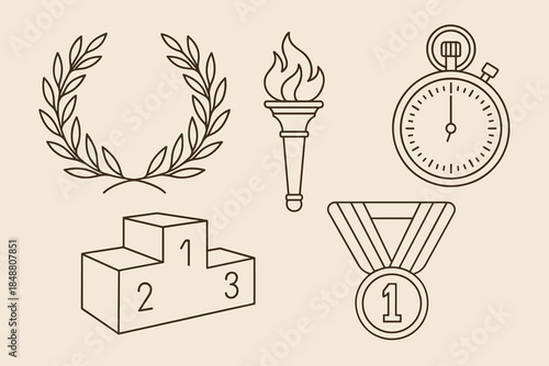 Award Symbols Icons for Sports, Competition, and Achievement