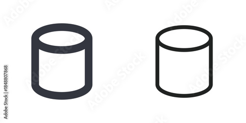 cylinder icon set for 3d shape geometry volume object container storage database and technology design