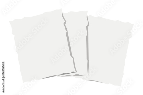 Torn paper pieces isolated on a white background for design