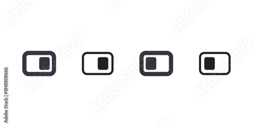 toggle switch icon set for control option button setting interface selection system and digital design