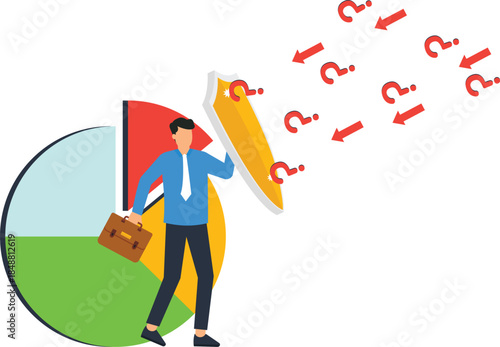 Businessman chasing tax bells with catching net for tax collection. Financial concept of tax evasion, business finance, government revenue, and tax payment during tax season.