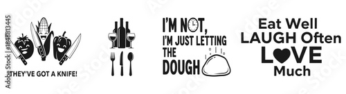 Culinary Fun Quotes : Playful typography design showcases whimsical culinary quotes, each adding a dash of humor and charm to your food-related projects.