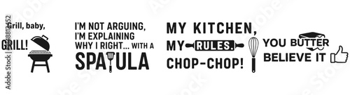 Kitchen Quotes: A collection of quirky kitchen-themed quotes, featuring kitchen tools and catchy phrases, perfect for adding a touch of personality to your culinary space.