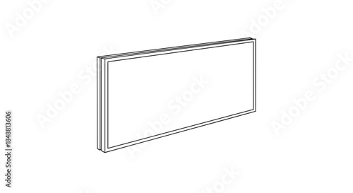 Isolated drywall panel on a clean white background, showcasing a minimalistic and geometrically precise design with sharp edges and clear lines