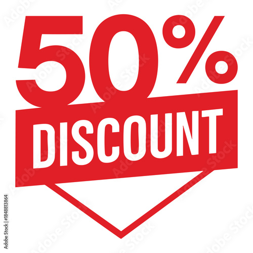 Fifty percent discount illustration for sales and promotional offers
