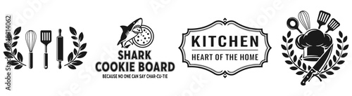 Culinary Essentials: A compilation of kitchen-themed illustrations, showcasing essential tools and design elements perfect for culinary-focused projects.