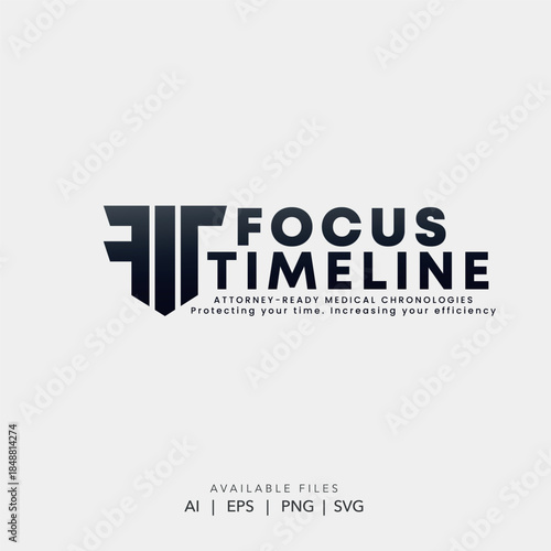 Modern Abstract Letter F and T Monogram Shield Logo Template for Law Firms and Corporate Business