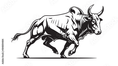 Sacred Bull Illustration Representing Cattle Worship and Agricultural Tradition During Pongal Festival