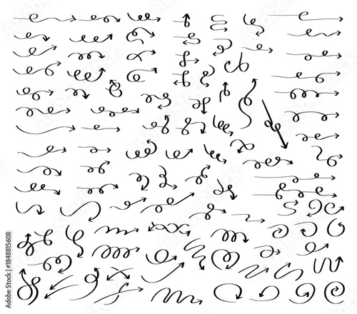 Hand drawn curved arrow shapes