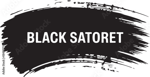Black Satoret Grunge Brush Stroke Vector Graphic Element for Dark Moody Designs and Edgy Artwork