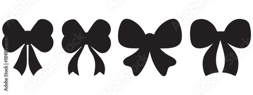 Bow Ribbon Vector Set – Decorative Gift Bows, Silhouette Icons, and Celebration Design