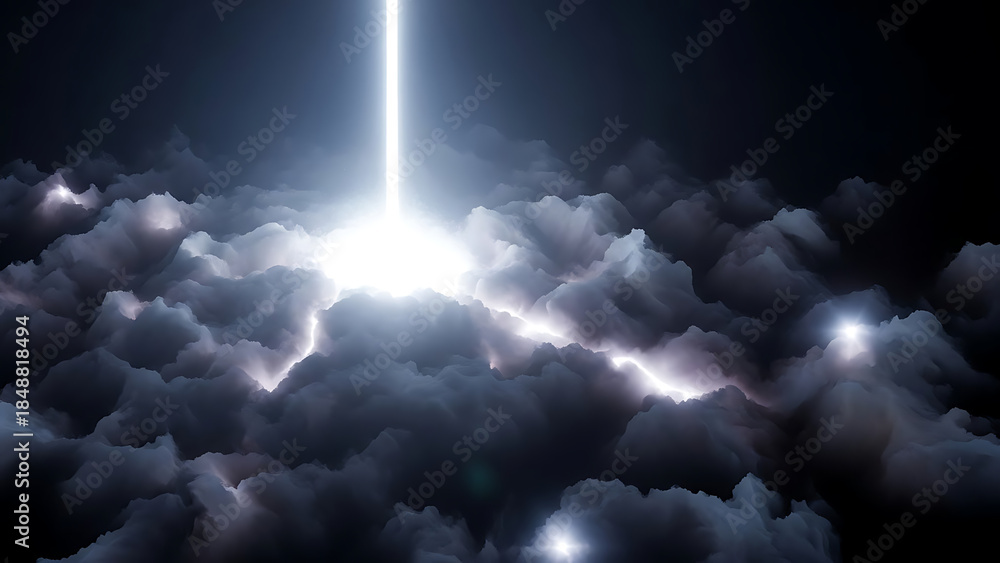 Obraz premium Light Beam Through Clouds