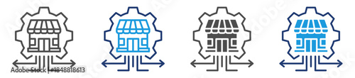 business franchise icon sheet multiple style
