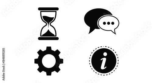 Time Management and Communication Icons Set