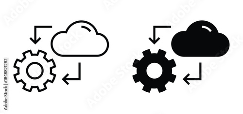 Cloud configuration icon. Data synchronization symbol. Cloud computing sign