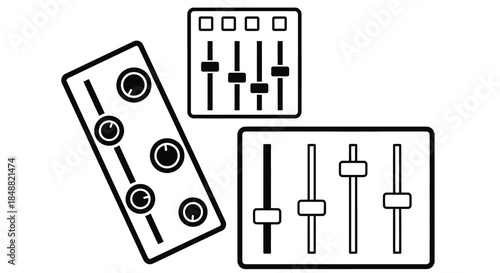 Audio Mixing Console Controls and Sliders