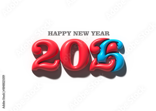 2026 Happy New Year Text Typography Design 