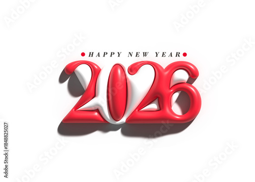 2026 Happy New Year Text Typography Design 
